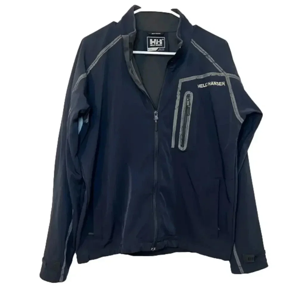 HELLY HANSEN MENS BOMBER JACKET NAVY BLUE POLYAMIDE Medium